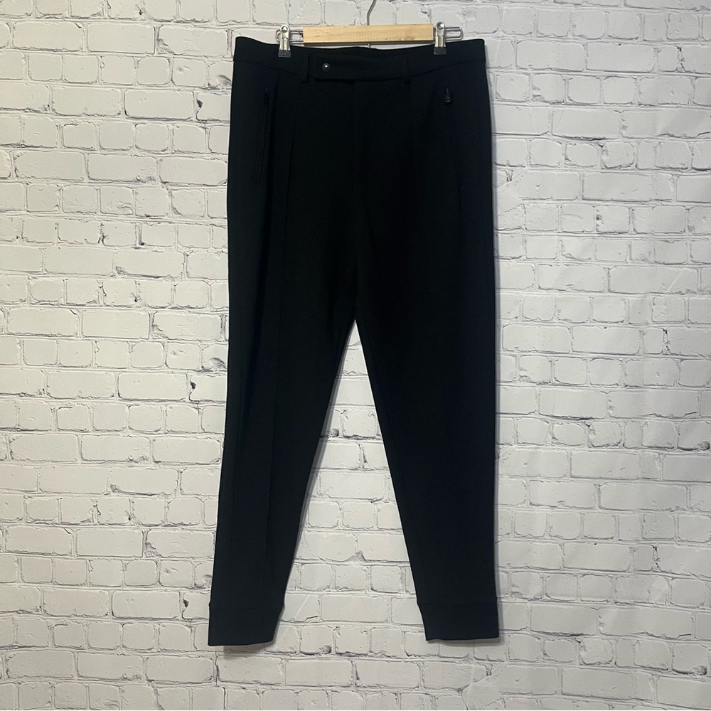 Ralph Lauren Purple Label Black Tapered Trouser Pants Wool Blend Size 10 Women’s